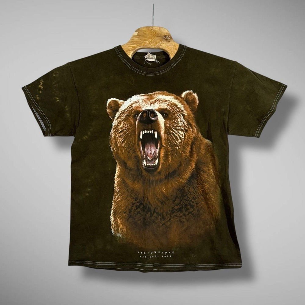 Vintage Yellowstone Park Grizzly Bear Shirt Oversize Graphic Mens‎ L Wildlife